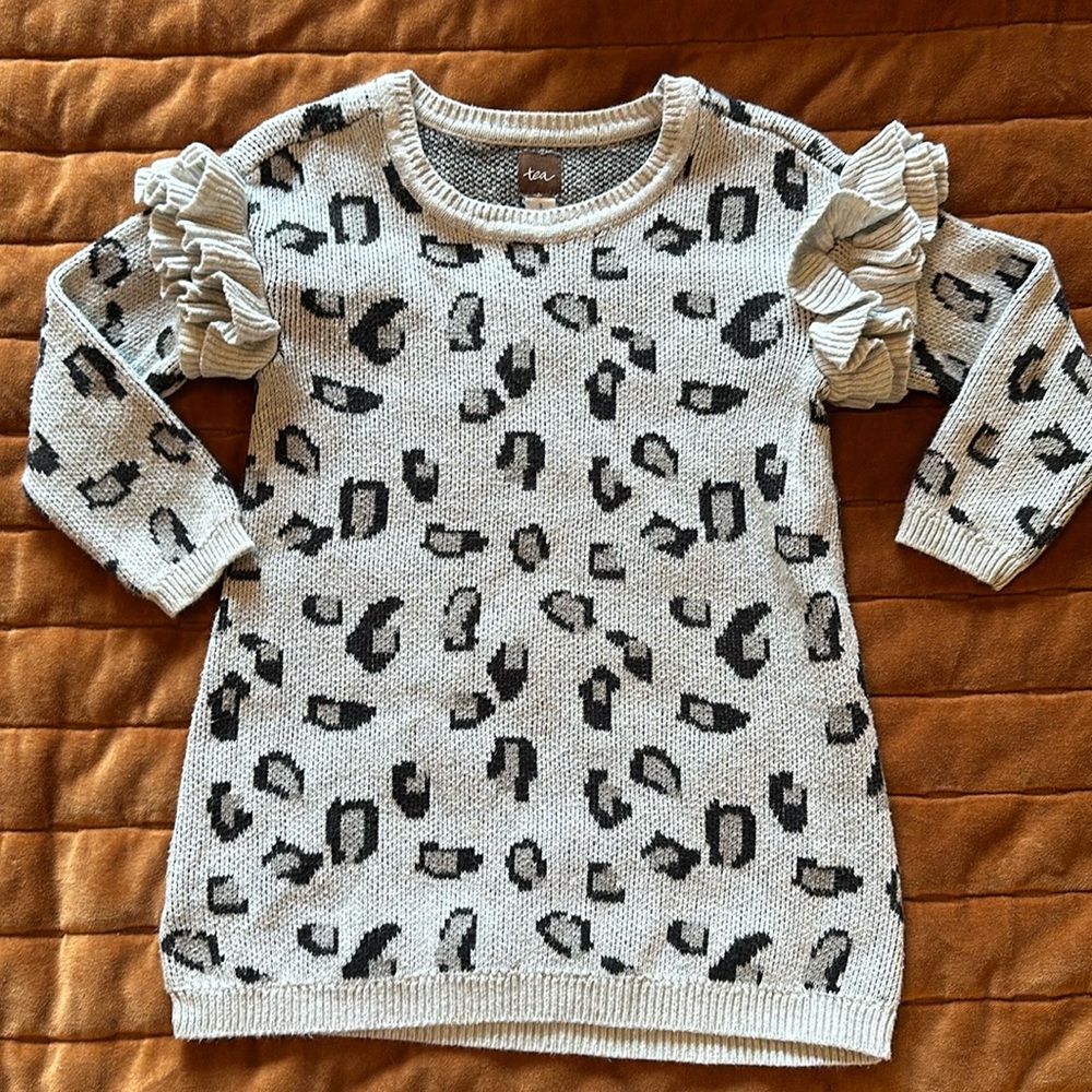 Tea Collection Cheetah Print Sweater Dress